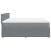 vidaXL Boxspringbett mit Matratze Hellgrau 200x200 cm Stoff