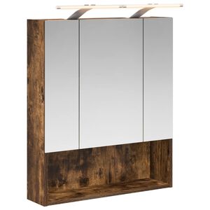 vidaXL Badezimmerspiegelschrank Ger&auml;ucherte Eiche 60 x 14.5 x 70 cm
