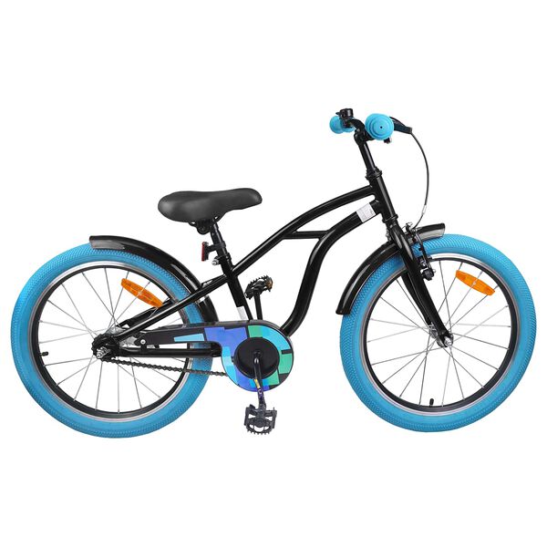 vidaXL Kinderfahrrad 18 Zoll f&uuml;r 5-7 Jahre alt Schwarz