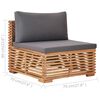 vidaXL 9-tlg. Garten-Lounge-Set mit Kissen Dunkelgrau Massivholz Teak