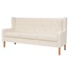 vidaXL Sofa 3-Sitzer Stoff Cremewei&szlig;
