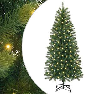 vidaXL K&uuml;nstlicher Weihnachtsbaum mit 150 LEDs Gr&uuml;n 120 cm PE und PVC