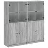 vidaXL B&uuml;cherschrank mit T&uuml;ren Grau Sonoma 136x37x142 cm Holzwerkstoff