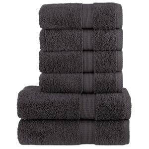 vidaXL 6 tlg. Premium-Handtuch-Set SOLUND Anthrazit 600 g/m&sup2;