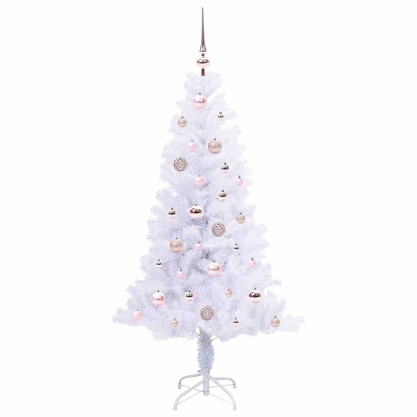 vidaXL K&uuml;nstlicher Weihnachtsbaum Wei&szlig; 150 cm PVC und Stahl