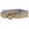 vidaXL Gartensofa-set mit Kissen 13 pcs Beige Poly-Rattan