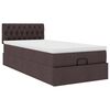 vidaXL Ottoman-Bett mit Matratze & LEDs Dunkelbraun 90x190 cm Stoff