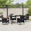 vidaXL Garten Essgruppe mit Kissen 5 pcs Schwarz Poly-Rattan