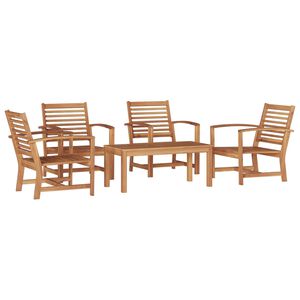 vidaXL Gartensofa-set 5 pcs Natur Massivholz Teak
