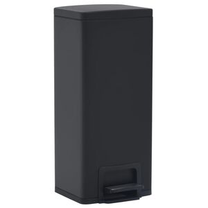 vidaXL M&uuml;lleimer mit Pedal Anti-Fingerabdruck 30 L Schwarz Edelstahl