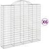 vidaXL Gabionen mit Hochbogen 6 Stk. 200x50x180/200cm Verzinktes Eisen