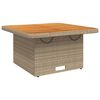 vidaXL Gartentisch Beige 80x80x71 cm Poly Rattan und Akazienholz