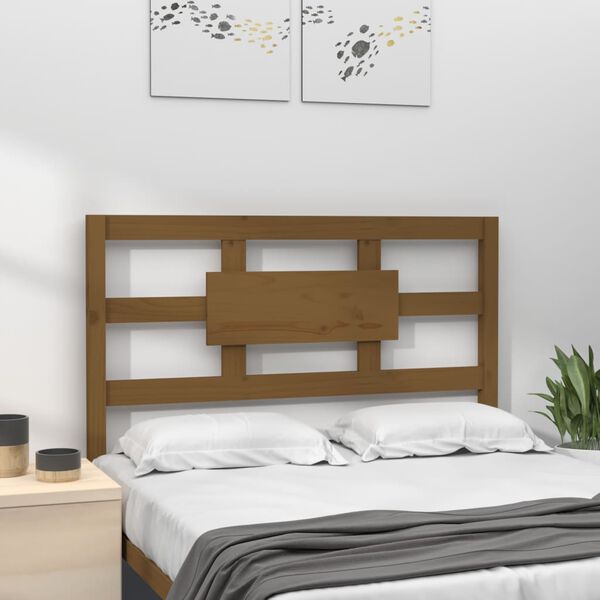 vidaXL Bett-Kopfteil Honigbraun 105,5x4x100 cm Massivholz Kiefer