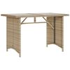 vidaXL 2-tlg. Garten-Essgruppe mit Kissen Beige Poly Rattan