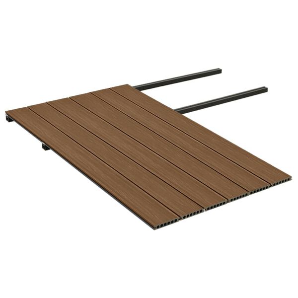vidaXL WPC Terrassendielen mit Zubeh&ouml;r Braun und Grau 15 m&sup2; 4 m
