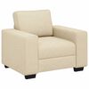 vidaXL 3-teiliges Sofa-Set mit Kissen, cremefarbener Stoff