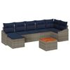 vidaXL Gartensofa-set 8 pcs Grau und Marineblau Poly-Rattan