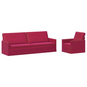vidaXL Sofa-Set 2 pcs Weinrot Samt (V)