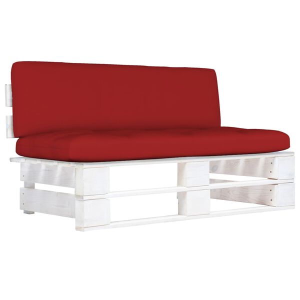 vidaXL Outdoor-Mittelsofa Paletten Kiefernholz Imprägniert Weiß