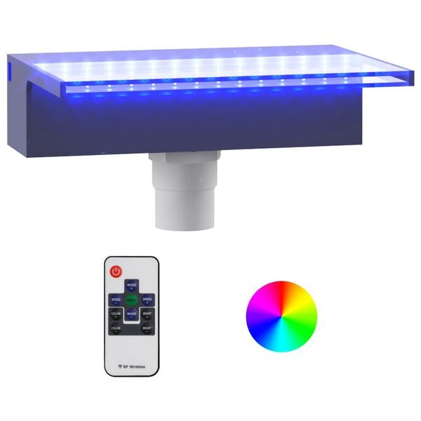 vidaXL Wasserfall-Element mit RGB LEDs Acryl 30 cm