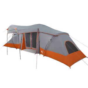 vidaXL Familienzelt 6 Personen Grau und Orange Polyester und Fiberglas