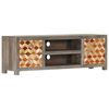 vidaXL TV-Schrank Grau 120x30x40 cm Massivholz Mango