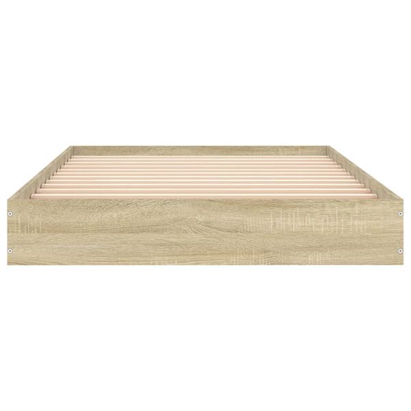 vidaXL Bettgestell ohne Matratze Sonoma-Eiche 100x200 cm Holzwerkstoff