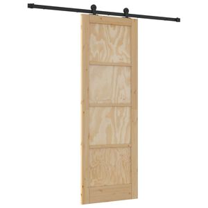 vidaXL Schiebet&uuml;r Nat&uuml;rlich und Schwarz 73,5 x 211 cm