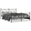 vidaXL Bettgestell mit Kopf- und Fu&szlig;teil Metall Schwarz 150x200 cm