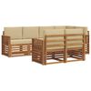 vidaXL Sofagarnituren 7 pcs Natur und Beige Massivholz Akazie