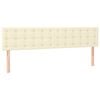 vidaXL Boxspringbett mit Matratze Creme 180x200 cm Kunstleder