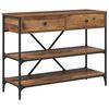 vidaXL Konsolentisch mit Schubladen Braun 100 x 34,5 x 75 cm Holz