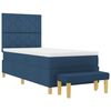 vidaXL Boxspringbett mit Matratze mit Kopfteil Blau 100 x 200 cm Stoff