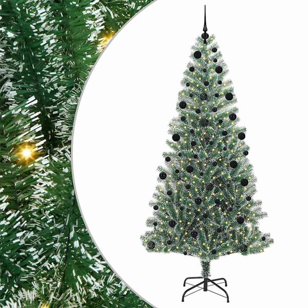 vidaXL K&uuml;nstlicher Weihnachtsbaum beschneit mit LED Licht 210 cm