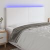vidaXL LED Kopfteil Wei&szlig; 200x5x118/128 cm Kunstleder