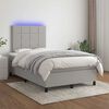 vidaXL Boxspringbett mit Matratze & LED Hellgrau 120x190 cm Stoff