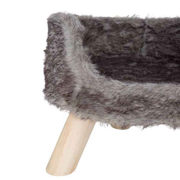 DISTRICT70 Pl&uuml;sch-Katzenbett NORDIC Silbern