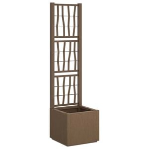 vidaXL Gartenpflanzer mit Gitter Braun 36 x 36 x 140 cm PP
