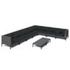 vidaXL 9-tlg. Garten-Lounge-Set mit Kissen Poly Rattan Dunkelgrau