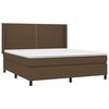 vidaXL Boxspringbett mit Matratze & LED Dunkelbraun 160x200 cm Stoff