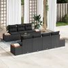 vidaXL Garten-Sofa-Set mit Kissen 8 pcs Schwarz Poly Rattan