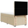 vidaXL Boxspringbett mit Matratze Creme 90x190 cm Stoff