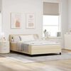 vidaXL Boxspringbett mit Matratze Creme 140 x 190 cm Stoff