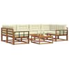 vidaXL Outdoor-Sofagarnitur mit Kissen 7 pcs Natur und Creme