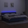 vidaXL Boxspringbett mit Matratze & LED Blau 200x200 cm Stoff