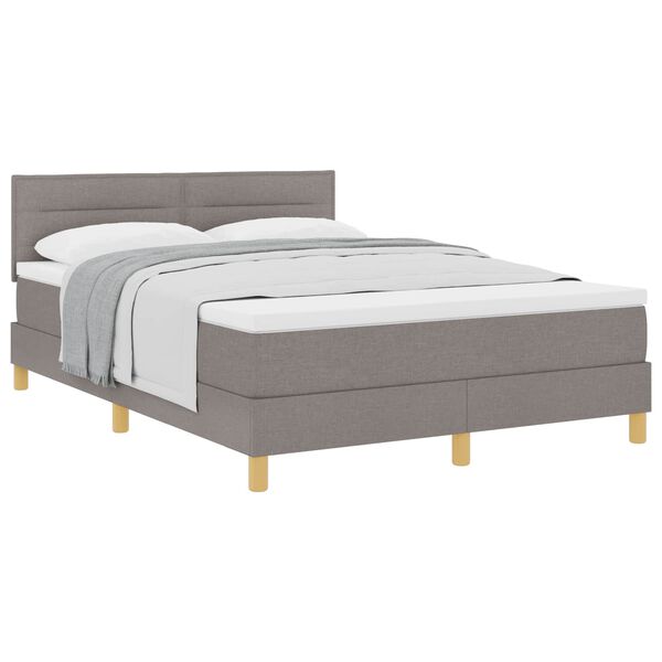 vidaXL Boxspringbett mit Matratze Taupe 160 x 200 cm Stoff