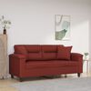 vidaXL 2-Sitzer-Sofa mit Kissen Weinrot 140 cm Kunstleder