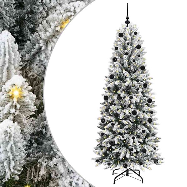 vidaXL K&uuml;nstlicher Weihnachtsbaum mit 300 LEDs mit St&auml;nder Wei&szlig; 210 cm