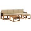 vidaXL Outdoor-Sofagarnitur mit Kissen 6 pcs Natur und Beige Polyester