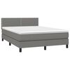 vidaXL Boxspringbett mit Matratze Dunkelgrau 140x190 cm Stoff